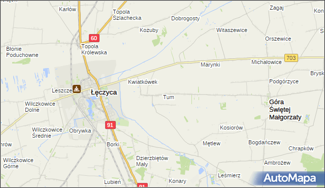 mapa Tum, Tum na mapie Targeo