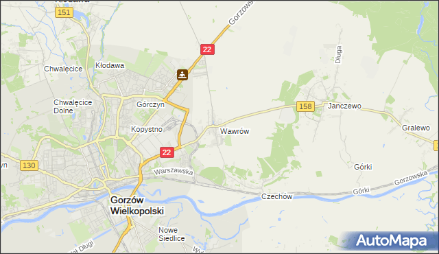 mapa Wawrów, Wawrów na mapie Targeo