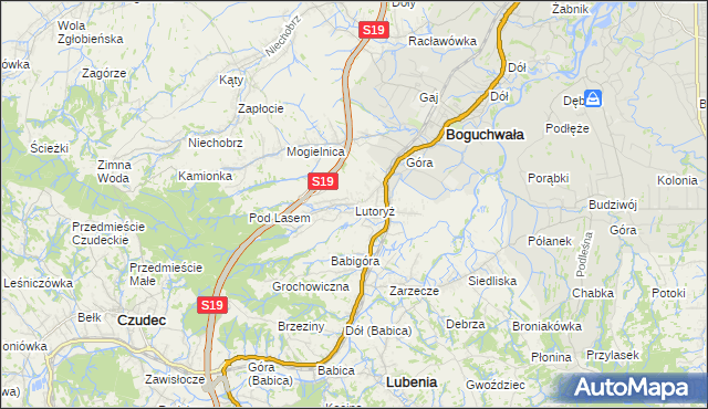 mapa Lutoryż, Lutoryż na mapie Targeo