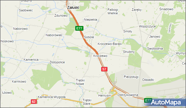 mapa Kroczewo, Kroczewo na mapie Targeo