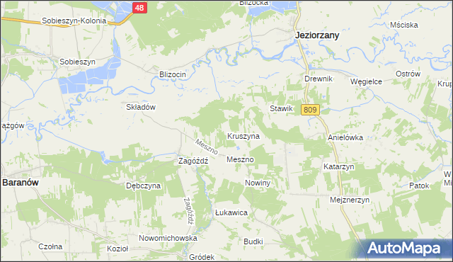 mapa Kruszyna gmina Michów, Kruszyna gmina Michów na mapie Targeo
