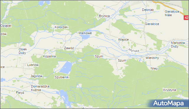 mapa Szum gmina Pokój, Szum gmina Pokój na mapie Targeo
