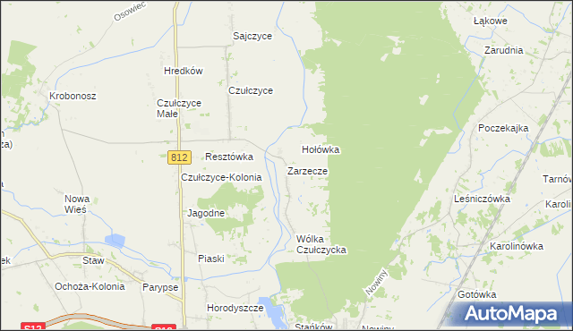mapa Zarzecze gmina Chełm, Zarzecze gmina Chełm na mapie Targeo