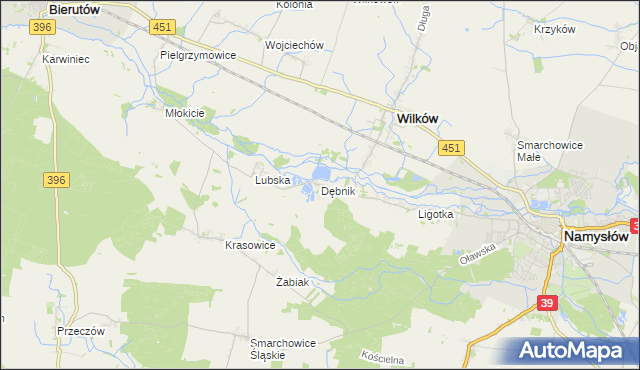 mapa Dębnik gmina Wilków, Dębnik gmina Wilków na mapie Targeo