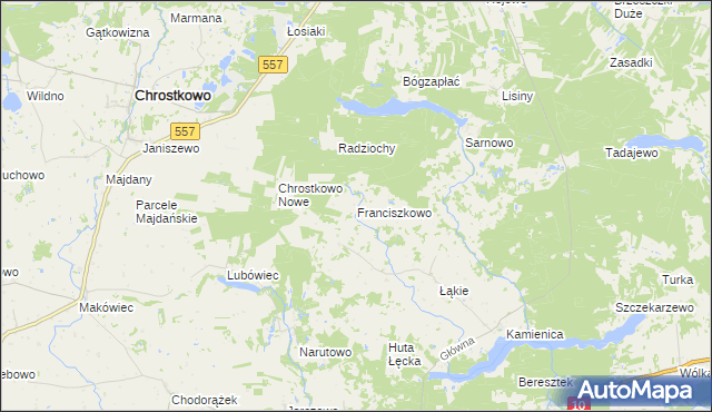 mapa Franciszkowo gmina Skępe, Franciszkowo gmina Skępe na mapie Targeo