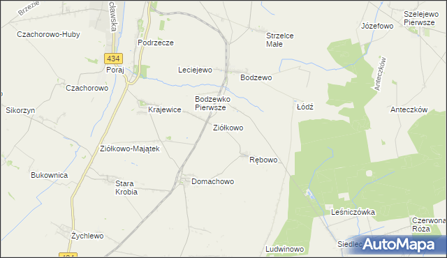 mapa Huby gmina Gostyń, Huby gmina Gostyń na mapie Targeo