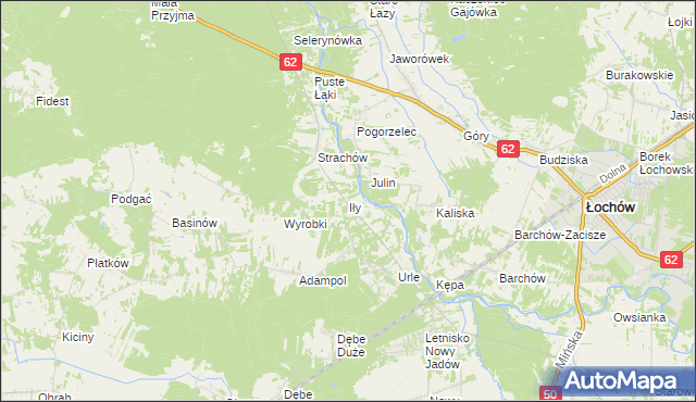 mapa Iły gmina Jadów, Iły gmina Jadów na mapie Targeo