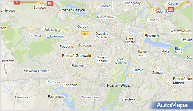 mapa Rynek Łazarski, Rynek Łazarski na mapie Targeo
