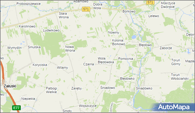 mapa Wola Błędowska gmina Pomiechówek, Wola Błędowska gmina Pomiechówek na mapie Targeo