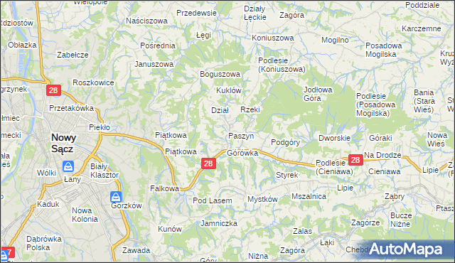 mapa Paszyn, Paszyn na mapie Targeo