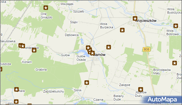 mapa Adamów powiat łukowski, Adamów powiat łukowski na mapie Targeo