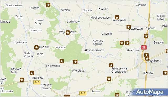 mapa Aleksandrówek gmina Grodziec, Aleksandrówek gmina Grodziec na mapie Targeo