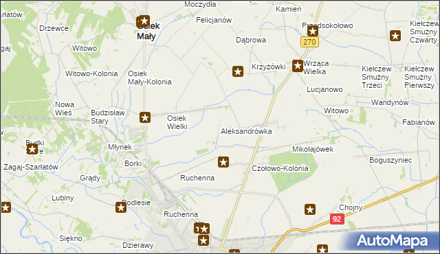 mapa Aleksandrówka gmina Koło, Aleksandrówka gmina Koło na mapie Targeo