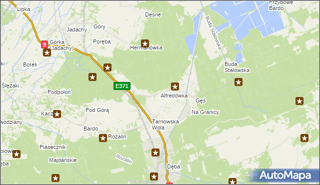 mapa Alfredówka, Alfredówka na mapie Targeo