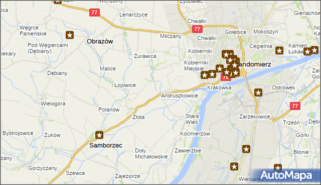 mapa Andruszkowice, Andruszkowice na mapie Targeo