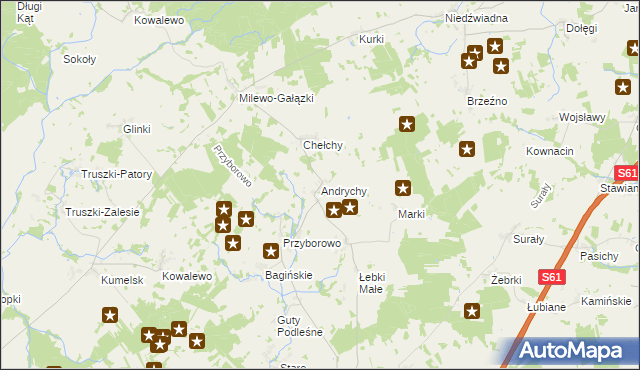 mapa Andrychy, Andrychy na mapie Targeo