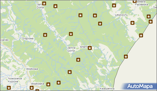 mapa Arłamów, Arłamów na mapie Targeo