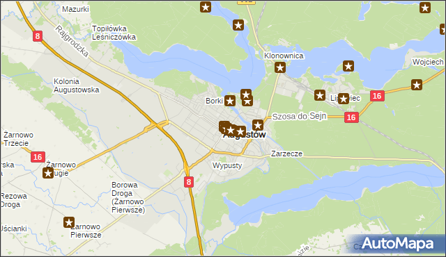mapa Augustów, Augustów na mapie Targeo