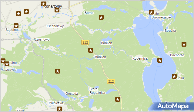 mapa Babilon gmina Chojnice, Babilon gmina Chojnice na mapie Targeo