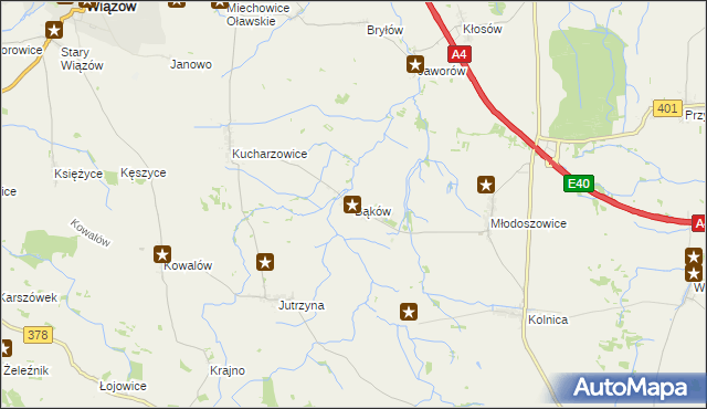mapa Bąków gmina Grodków, Bąków gmina Grodków na mapie Targeo