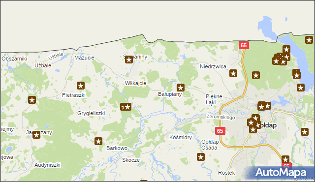 mapa Bałupiany, Bałupiany na mapie Targeo