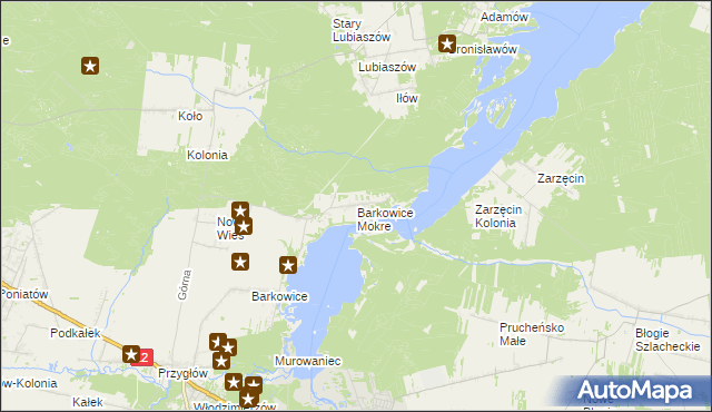 mapa Barkowice Mokre, Barkowice Mokre na mapie Targeo