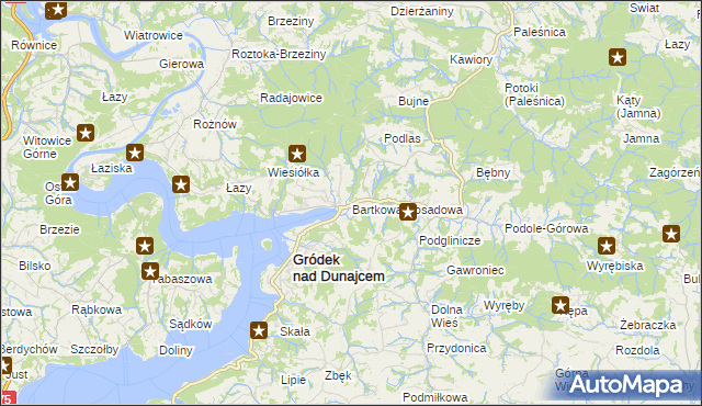 mapa Bartkowa-Posadowa, Bartkowa-Posadowa na mapie Targeo