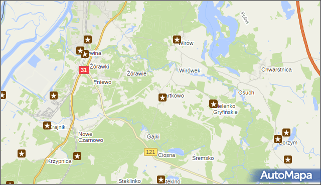 mapa Bartkowo, Bartkowo na mapie Targeo