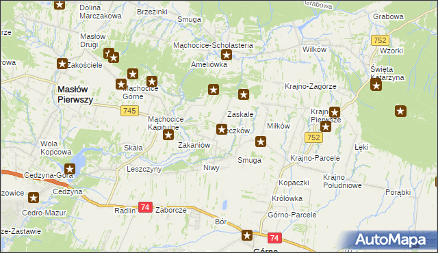 mapa Bęczków, Bęczków na mapie Targeo