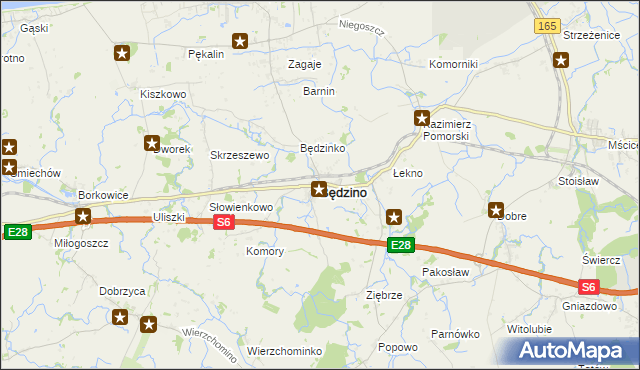 mapa Będzino, Będzino na mapie Targeo