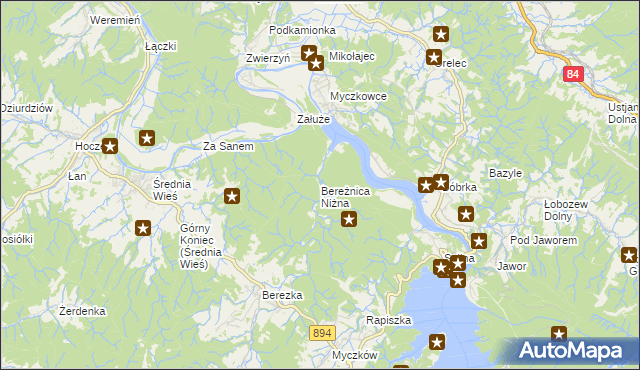mapa Bereżnica Niżna, Bereżnica Niżna na mapie Targeo