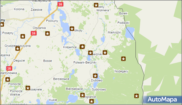 mapa Berżniki, Berżniki na mapie Targeo