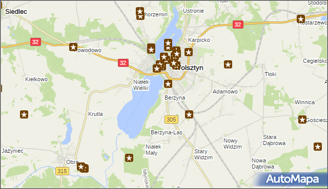 mapa Berzyna, Berzyna na mapie Targeo