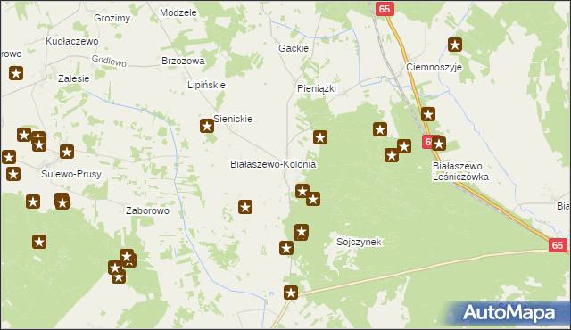 mapa Białaszewo, Białaszewo na mapie Targeo