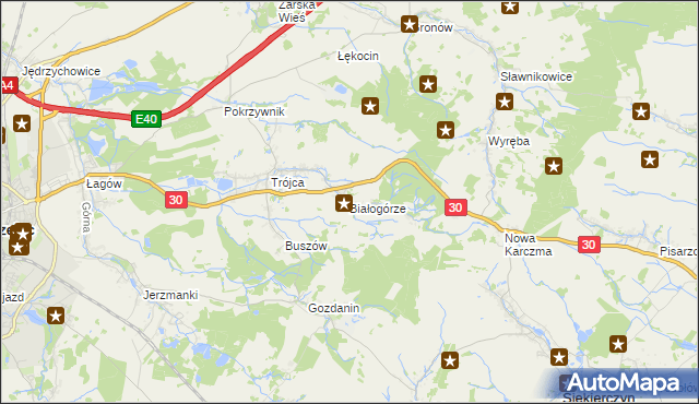 mapa Białogórze, Białogórze na mapie Targeo