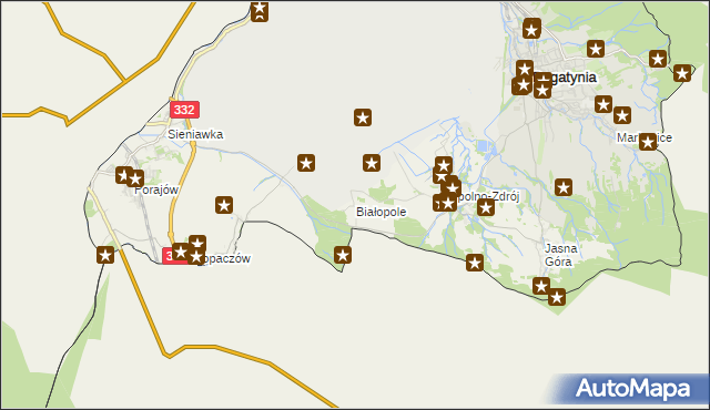 mapa Białopole gmina Bogatynia, Białopole gmina Bogatynia na mapie Targeo