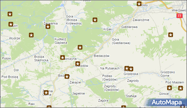 mapa Biedaczów, Biedaczów na mapie Targeo
