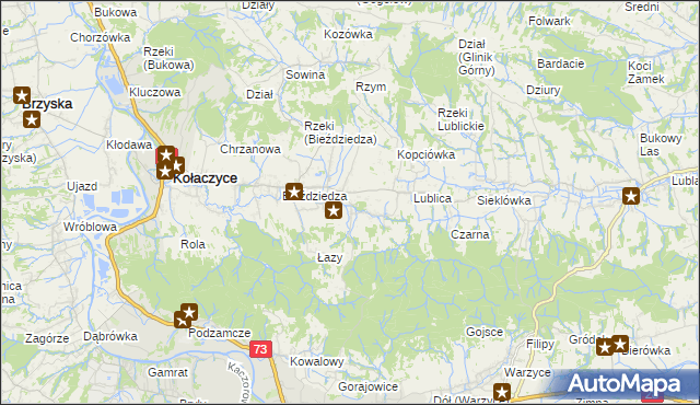 mapa Bieździadka, Bieździadka na mapie Targeo