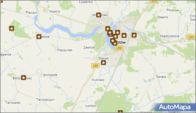 mapa Blękwit, Blękwit na mapie Targeo