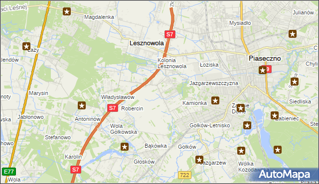 mapa Bobrowiec gmina Piaseczno, Bobrowiec gmina Piaseczno na mapie Targeo
