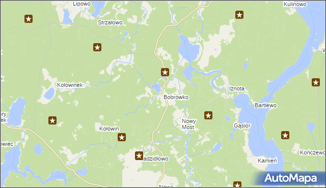mapa Bobrówko gmina Piecki, Bobrówko gmina Piecki na mapie Targeo