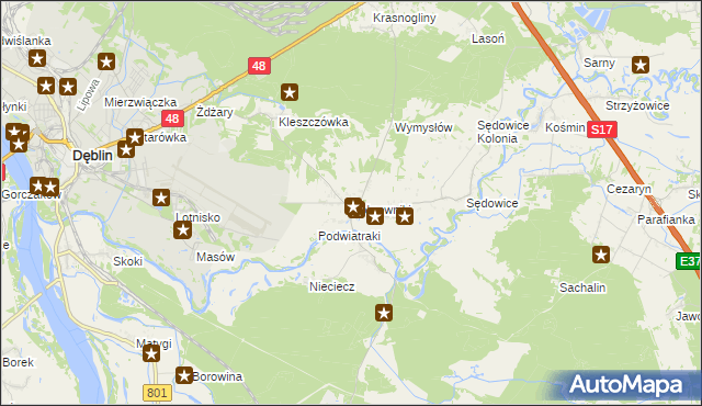 mapa Bobrowniki gmina Ryki, Bobrowniki gmina Ryki na mapie Targeo