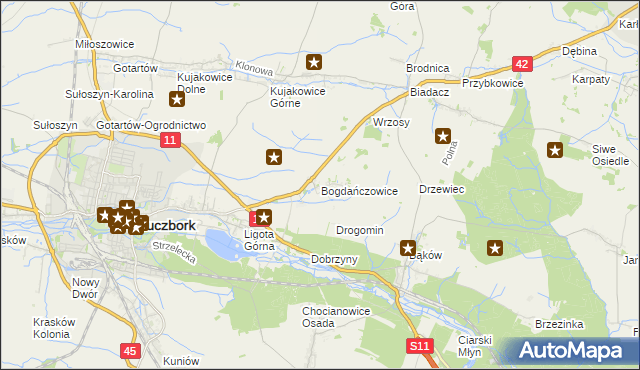 mapa Bogdańczowice, Bogdańczowice na mapie Targeo
