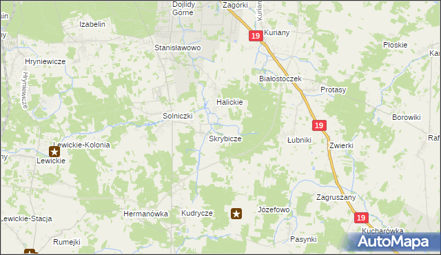 mapa Bogdaniec gmina Zabłudów, Bogdaniec gmina Zabłudów na mapie Targeo
