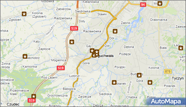 mapa Boguchwała powiat rzeszowski, Boguchwała powiat rzeszowski na mapie Targeo