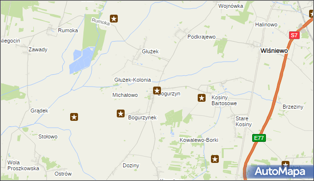 mapa Bogurzyn, Bogurzyn na mapie Targeo