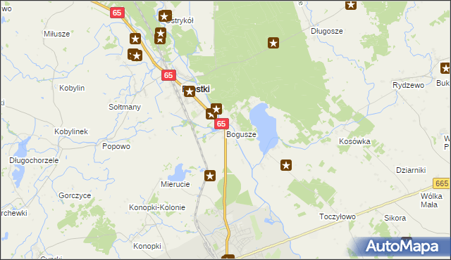 mapa Bogusze gmina Prostki, Bogusze gmina Prostki na mapie Targeo