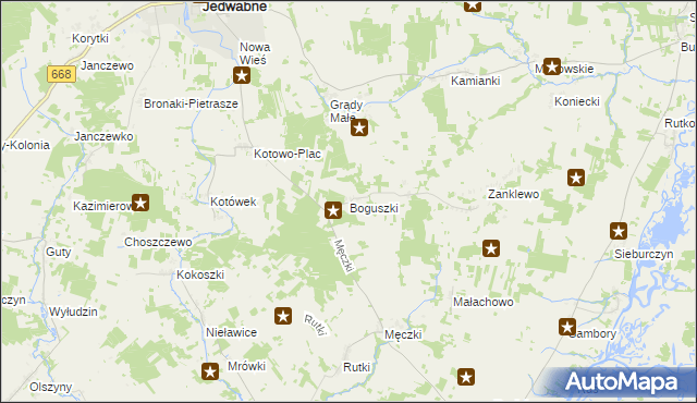 mapa Boguszki gmina Wizna, Boguszki gmina Wizna na mapie Targeo
