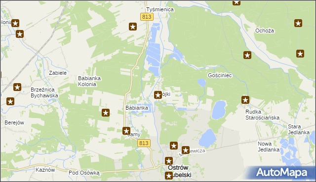 mapa Bójki, Bójki na mapie Targeo