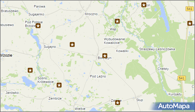 mapa Boleszyn gmina Grodziczno, Boleszyn gmina Grodziczno na mapie Targeo
